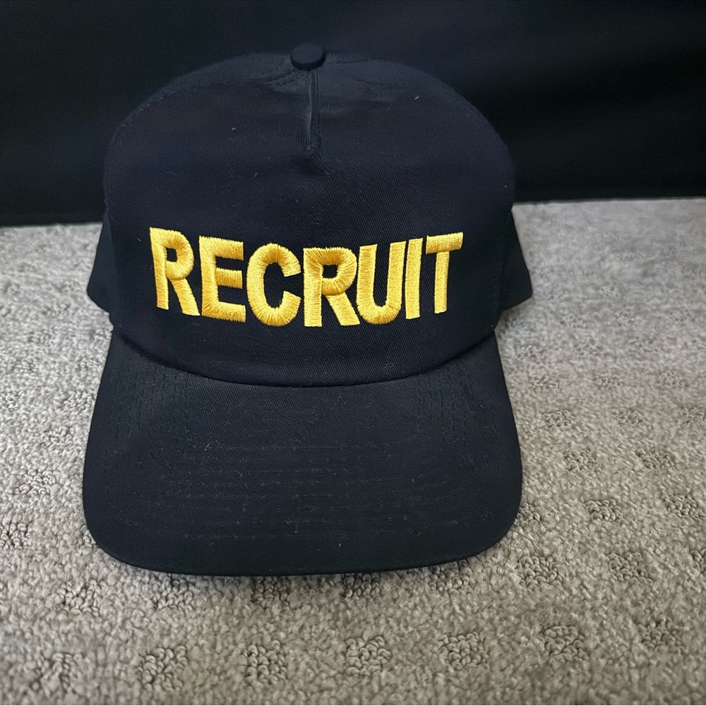 Vintage US Navy Recruit Black and Gold Cap